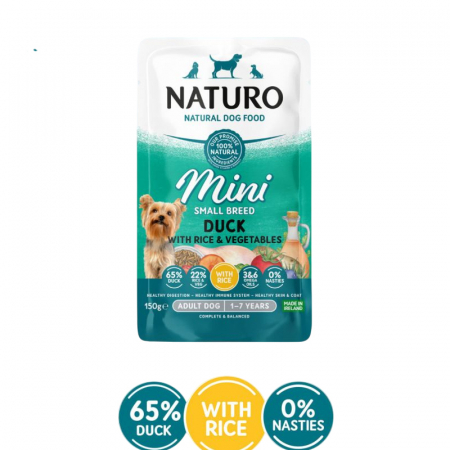 Hrana Caini - naturo-pouch-adult-mini-rata-orez-caini-150g