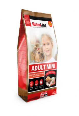 Caini - NUTRALINE Mini Adult – Hrană uscată superpremium pentru câini de talie mică, 8kg