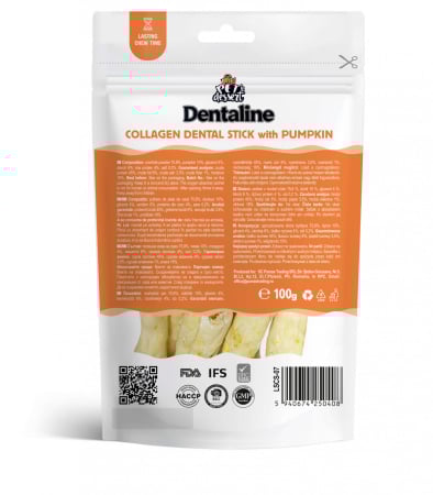 Pet’s Dessert Dentaline Sticks cu Colagen și Dovleac – Recompense dentare pentru câini 100g [1]