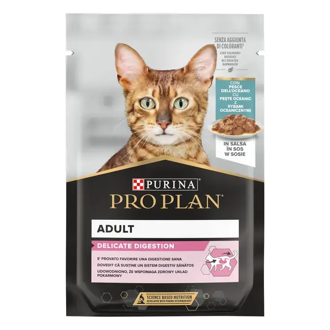 Hrana Pisici - Purina PRO PLAN Delicate Digestion cu Pește Oceanic în Sos – Hrană umedă pentru pisici sensibile