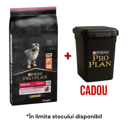 Hrana Uscata - Purina PRO PLAN Medium Puppy Sensitive Skin cu Somon – hrană pentru pui de talie medie