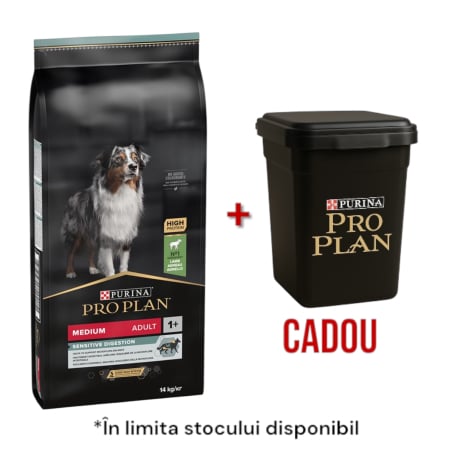 Hrana Uscata - Purina PRO PLAN Sensitive Digestion Medium Adult cu Miel – hrană uscată pentru câini cu digestie sensibilă