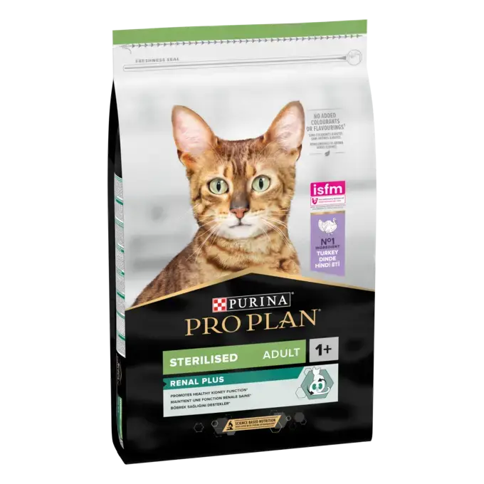 Purina PRO PLAN Sterilised Adult RENAL PLUS cu Curcan – Hrană uscată pentru pisici sterilizate [1]