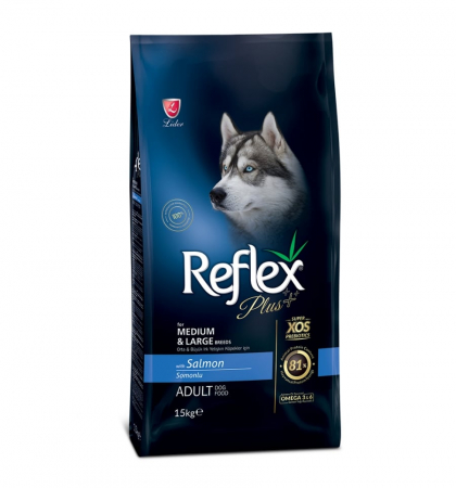 Hrana Caini - Reflex Plus Hrana Uscata pentru Caini Adult cu Somon, 15 kg