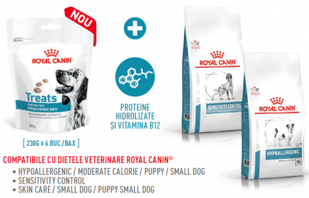 Royal Canin Hypoallergenic Treats recompense câini sensibili 230g [1]