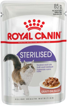 Pisici - Royal Canin Sterilised, Hrana umedă pentru pisici, Plic în Sos, 85g