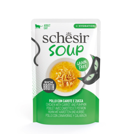 Pisici - schesir-soup-pui-dovleac-hrana-umeda-pisici-40g