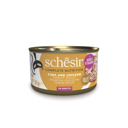 Hrana Pisici - schesir-ton-pui-orez-sos-conserva-pisici-85g