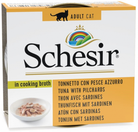Pisici - schesir-ton-sardine-sos-conserva-hrana-umeda-pisici-70g