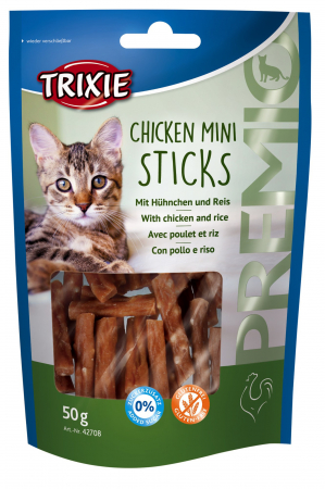 Hrana Pisici - Trixie Mini Sticks Recompense pentru Pisici cu Pui și Orez 50g