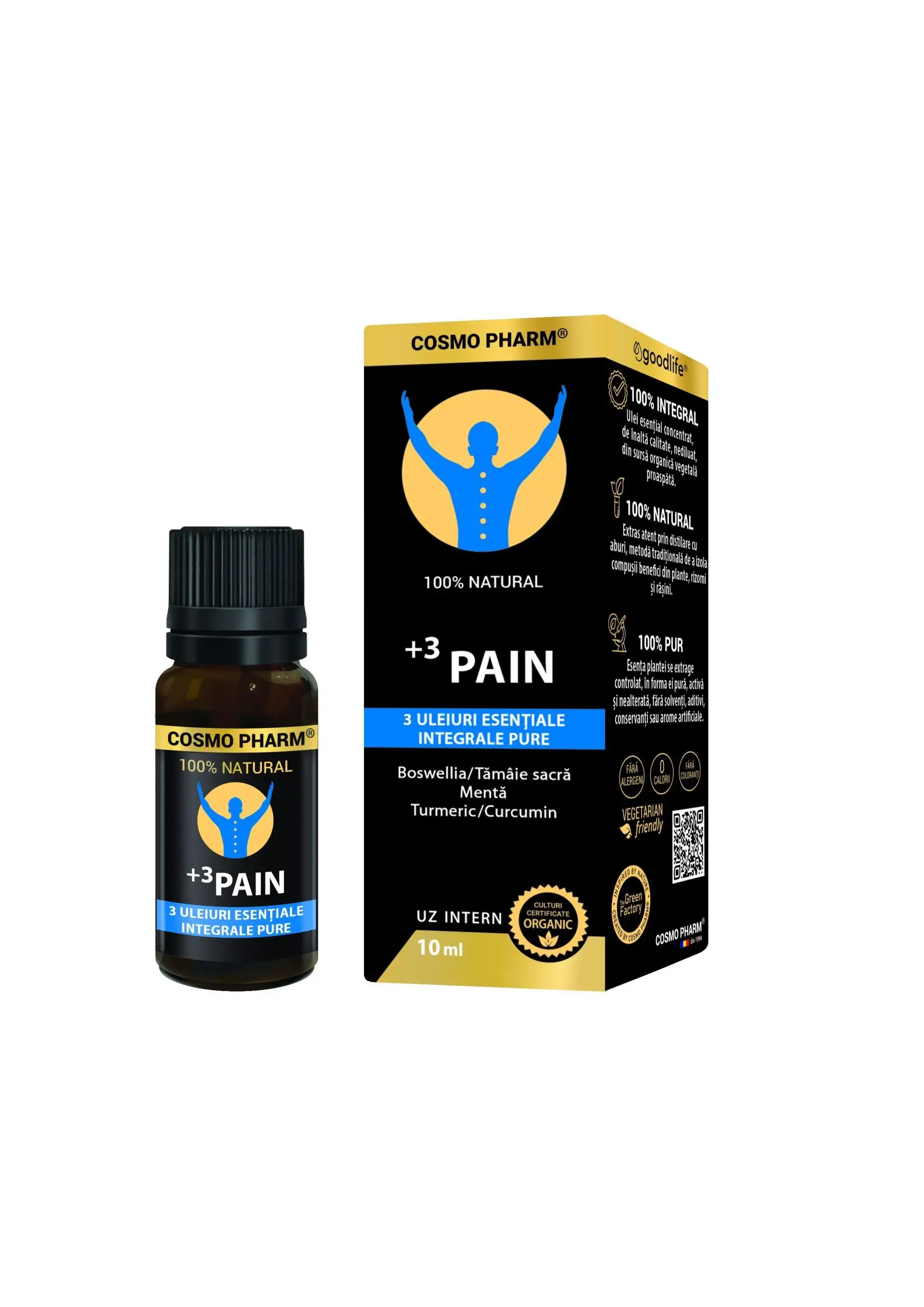 Remedii naturiste - +3 PAIN ulei esential pentru dureri articulare, 10ml