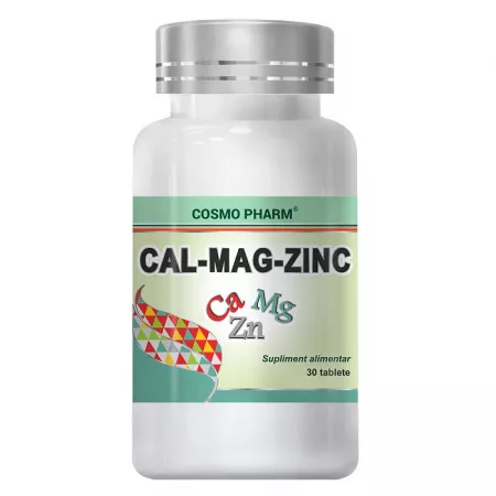 Vitamine si minerale - Cal Mag Zinc, 30 tablete,
