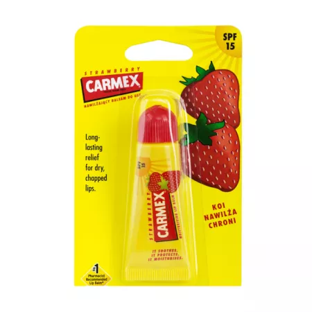 Frumusete si ingrijire - Carmex, balsam pentru buze cu SPF 15 si aroma de capsuni, 10 g,