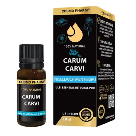 Tuse - CARUM CARVI, Ulei esential natural de Chimen negru, 10 ml