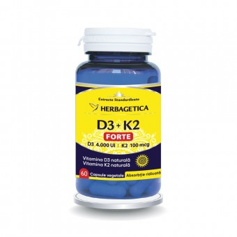 Articulatii oase muschi - D3+K2 Forte  60 Capsule