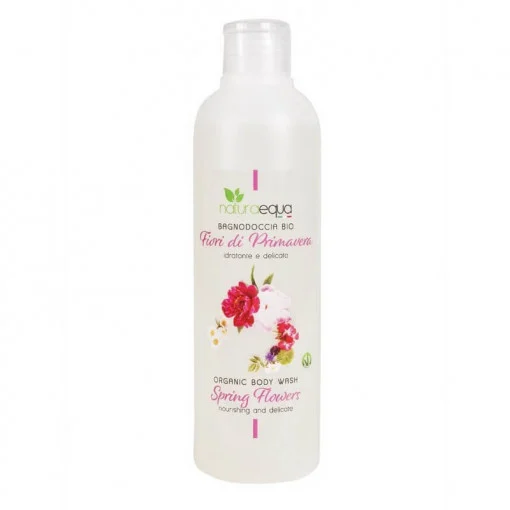 Ingrijire corp - Gel de dus organic flori de primavara,  250 ml