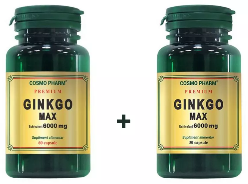 Afectiuni ale sistemului nervos - Ginkgo max extract 120mg 60Capsule cu 30Capsule
