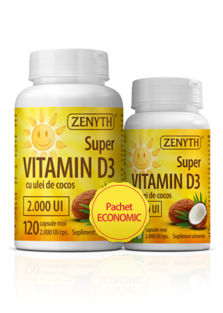 Imunitate - Pachet promoțional Super Vitamina D3 2000 UI, 150 capsule