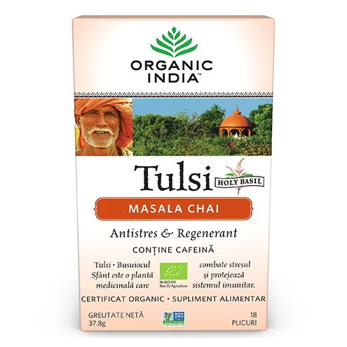 Dieta si nutritie - Tulsi (Busuioc Sfant) Masala Chai Relaxant & Regenerant, plicuri
