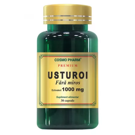 Afectiuni cardiologice - Usturoi fara miros 1000 mg, 30 capsule,