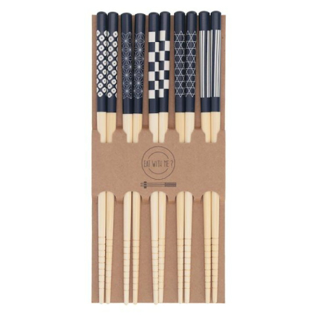 Homegoods - Chopsticks 5-piece set: Modern Japanese bamboo, polyurethane resin