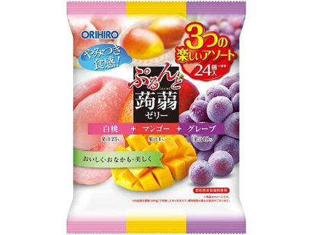 Produse Alimentare - Jeleu Konnyaku Purunto Pouch cu piersică albă, mango, strugure 480g