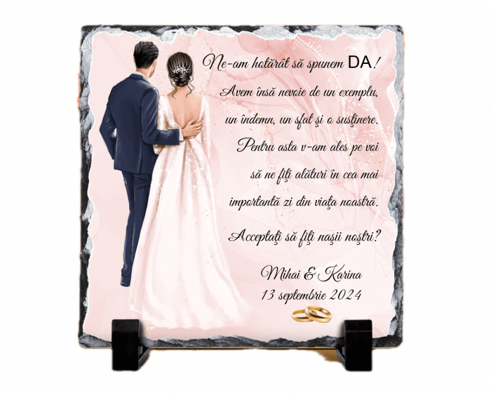 Placa ardezie personalizata 15x15 cm [2]