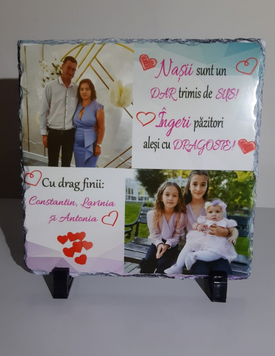 Placa ardezie personalizata 15x15 cm [3]