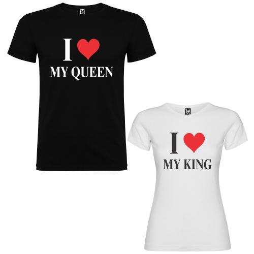 Tricou set personalizat I Love My Queen/King - Cadou ideal pentru iubire și ocazii speciale/valentine s day [1]