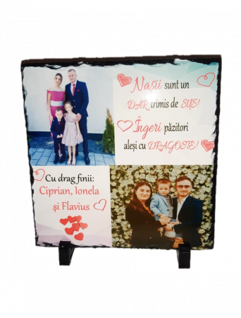 Placa ardezie personalizata 15x15 cm [4]
