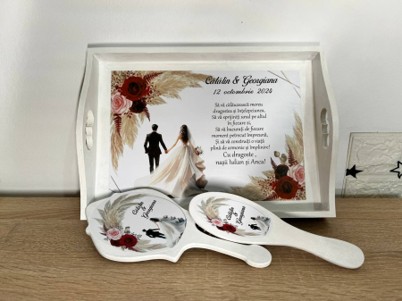 Tăvite personalizate - Set Tavă cu Accesorii Personalizate pentru Gătit Mirii 