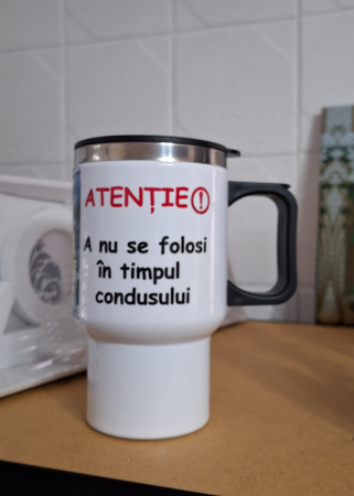 Termos personalizat - Termos Auto Personalizat - Cadou pentru Conducători Auto și Pasionați de Drumeții