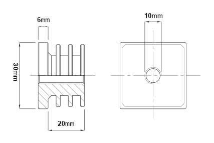 Dop patrat cu filet 30x30 M10 [3]