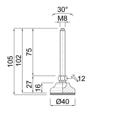 PICIOR REGLABIL TALPA ANTIALUNECARE 10005, D40, filet M8 [1]