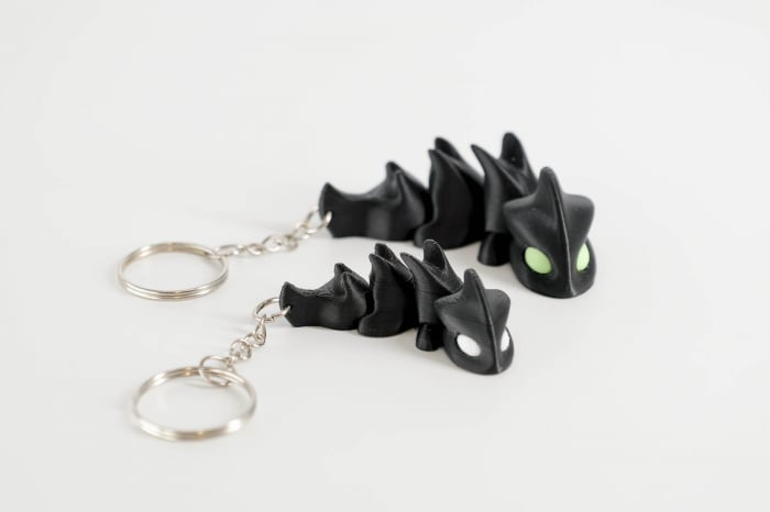 Breloc Dragon articulat negru [2]