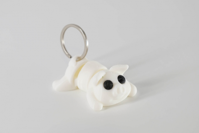 Breloc porc articulat alb [1]