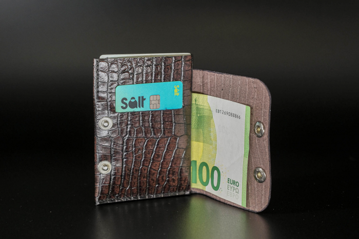 Portofel Compact Piele Naturală Presaj Crocodil 'MiniCro' | Pielea Mea [2]