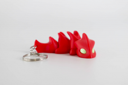 3D Print - Breloc Dragon articulat rosu