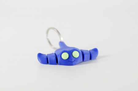 3D Print - Breloc Mini Pisica de mare flexibila albastra