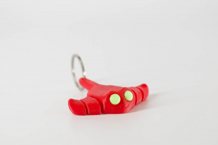 3D Print - Breloc Mini Pisica de mare flexibila rosie