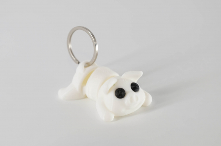 3D Print - Breloc porc articulat alb