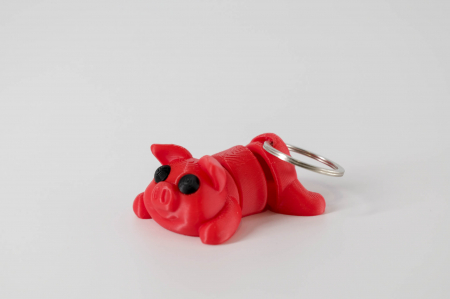 3D Print - Breloc Porcusor articulat rosu