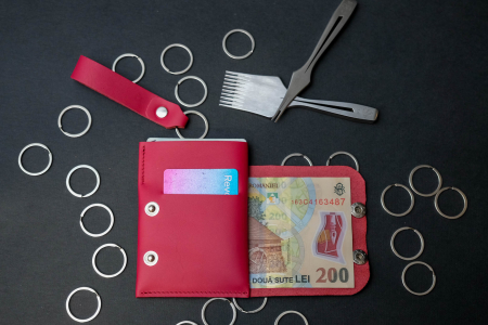 Portofele Minimaliste & Card Holder - Portofel Miki Slim Rosu