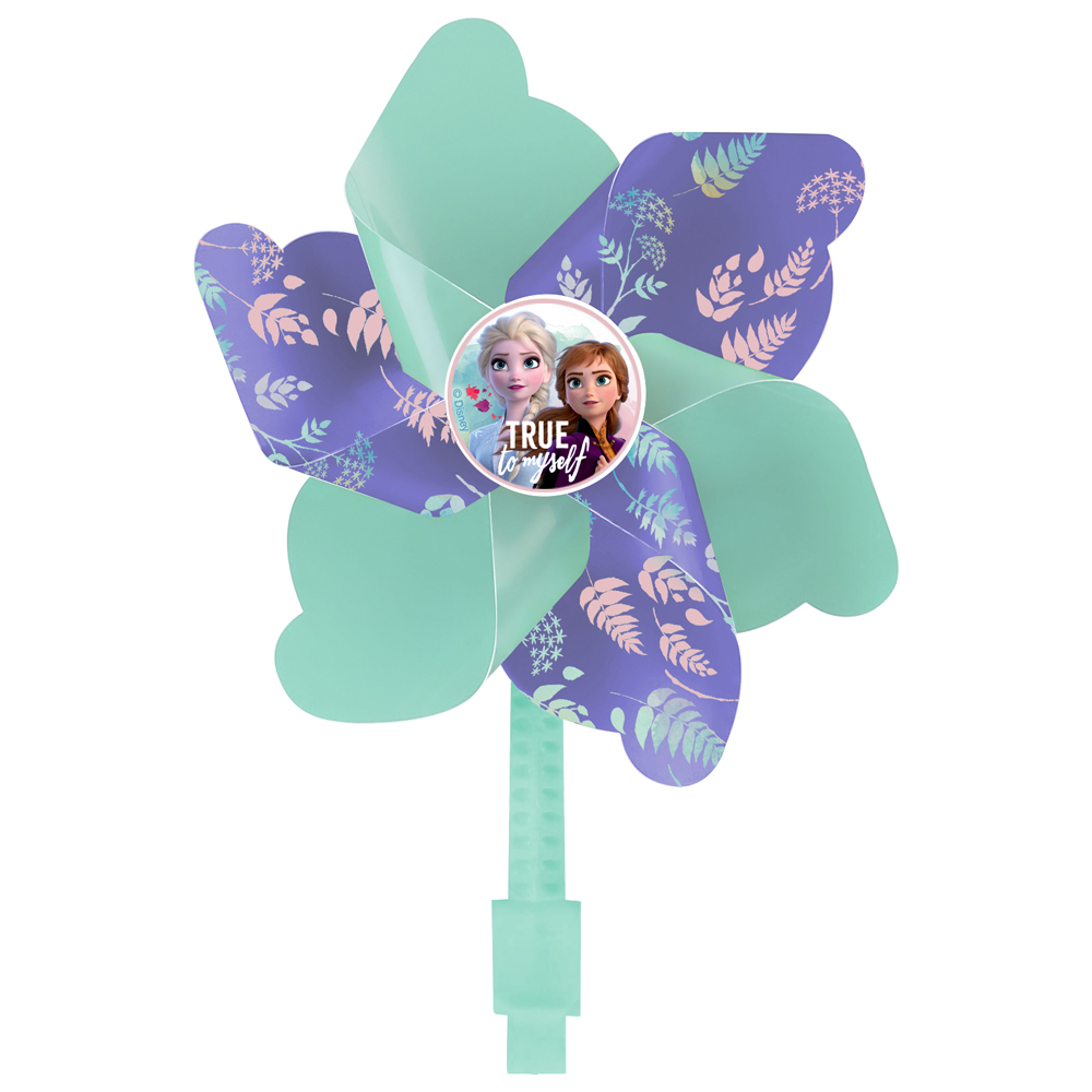 Accesoriu montaj pe ghidon, morisca de vant, culoare violet turcoaz, model Disney Frozen