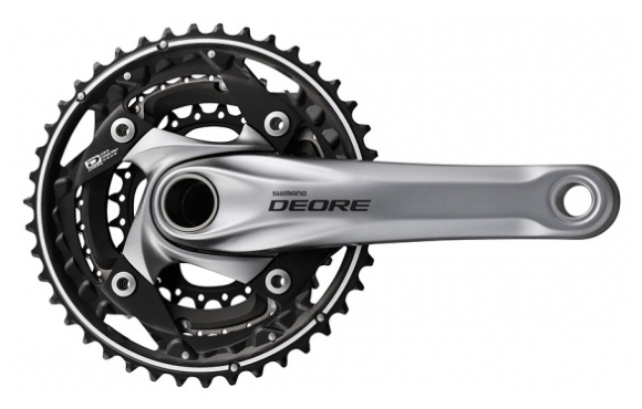 Angrenaj Pedalier Shimano Deore MTB, 40X30X22T, Brat 170MM,10 Viteze Pe Spate, Include Butuc Pedalier, Argintiu