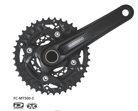 Angrenaj Pedalier Shimano Deore MTB, 40X30X22T, Brat 175MM,10 Viteze Pe Spate, Fara Butuc Pedalier, Negru