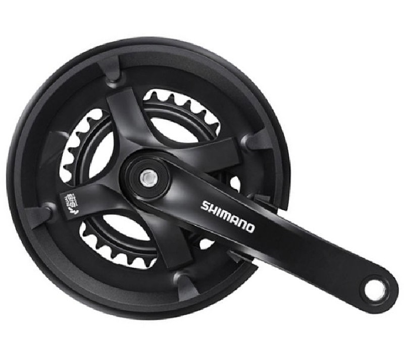 Angrenaj pedalier Shimano Tourney FC-TY501-2, 46X30T, brat 175mm, pentru 7 8 viteze, spate, culoare negru