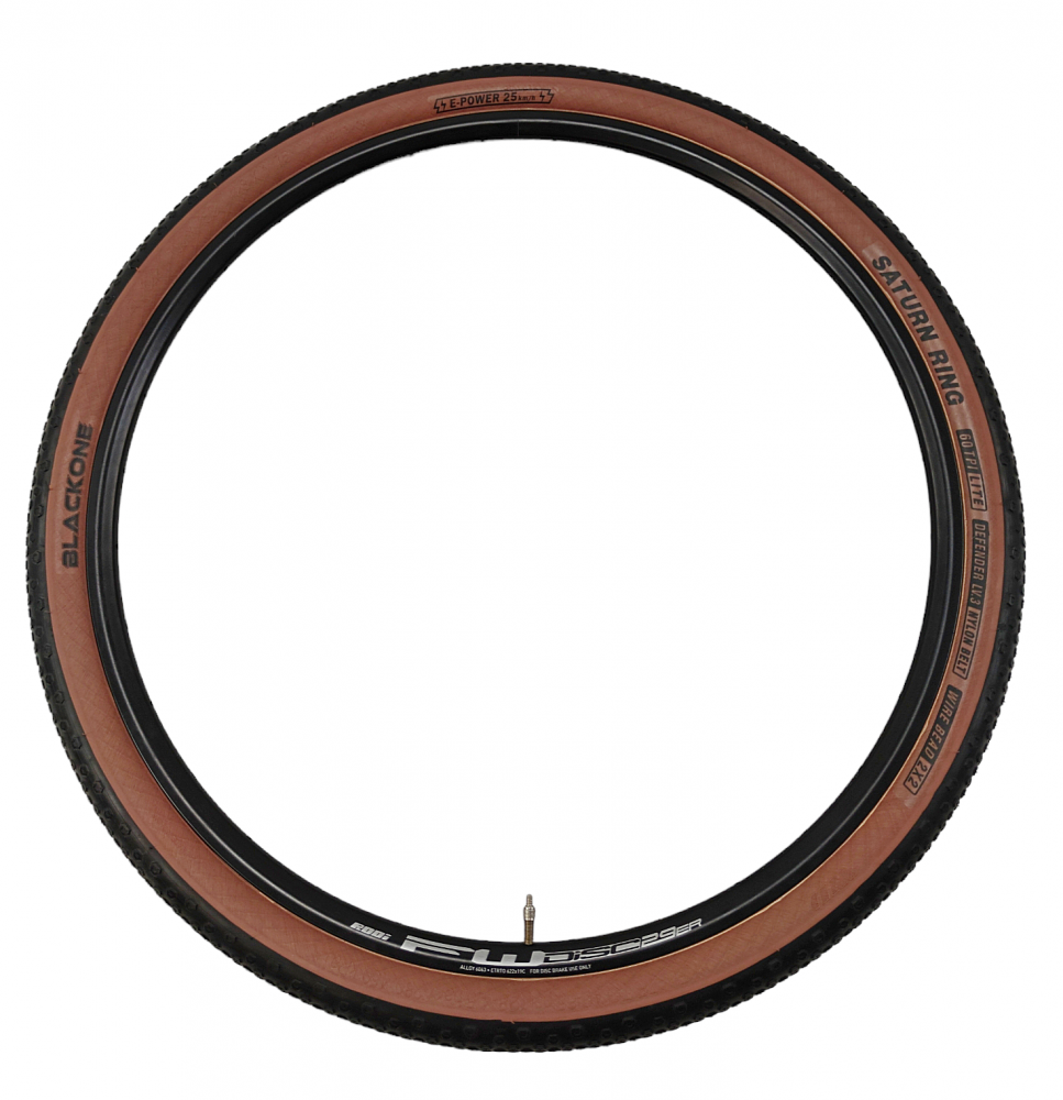 Anvelopa biciclete BlackOne Pro 28x1,7 / 700x42C, 44-622 - W3113, Saturn ring jet 60TPI, Nylon Belt, culoare negru/maro [2]