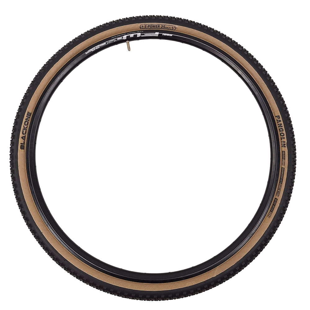 Anvelopa biciclete BlackOne Pro 28x1.75 / 700x45C, 47-622 - W3125, Pangolin Jet 60TPI, Nylon Belt, culoare negru/maro deschis [2]