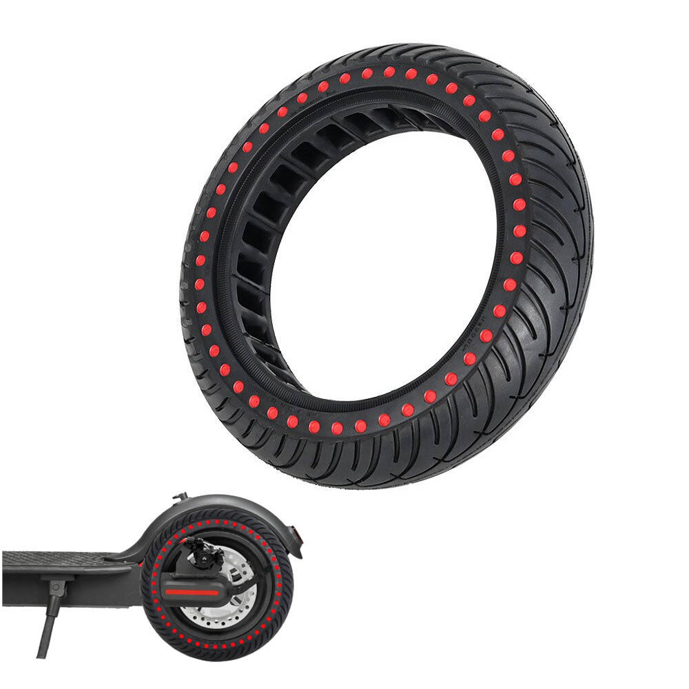 Anvelopa trotineta electrica plina, fara camera, dimensiune 8.5 x 2A, culoare negru cu buline rosii [5]